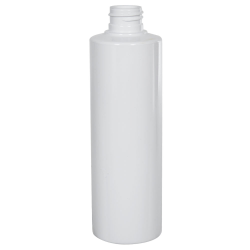 8 oz. White PVC Cylindrical Bottle with 24/410 Neck (Caps Sold Separately)